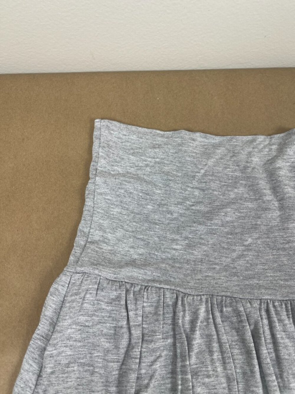 No Boundaries Gray Flared Mini Skirt Stretch Pull On Rayon Size M 8-10 - Picture 5 of 12